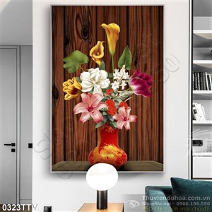 Tranh tĩnh vật hoa quả sơn dầu trang trí phòng khách