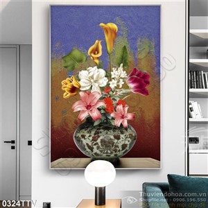 Tranh tĩnh vật hoa quả sơn dầu trang trí nghệ thuật