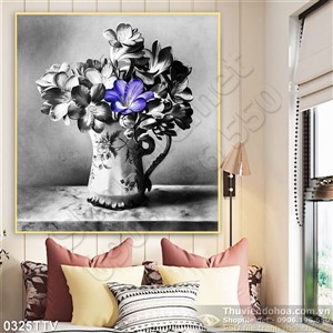 Tranh tĩnh vật hoa quả sơn dầu trang trí phòng ngủ