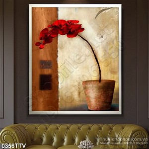 Tranh tĩnh vật hoa quả sơn dầu treo tường phòng ngủ