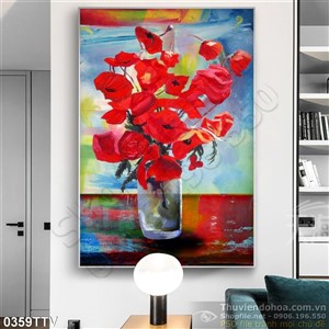 Tranh tĩnh vật hoa quả sơn dầu treo tường