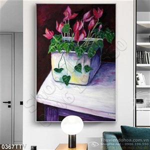 Tranh tĩnh vật hoa quả sơn dầu trang trí tường