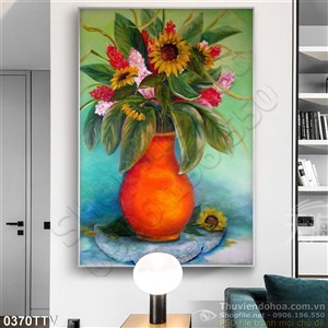 Tranh tĩnh vật hoa quả sơn dầu trang trí phòng ngủ độc đáo