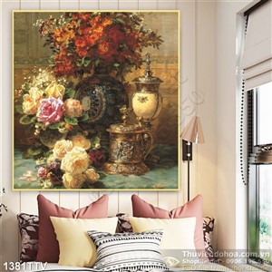 Tranh tĩnh vật hoa quả sơn dầu trang trí