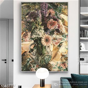 Tranh tĩnh vật hoa quả sơn dầu trang trí phòng khách