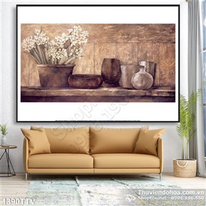 Tranh tĩnh vật hoa quả sơn dầu trang trí tường