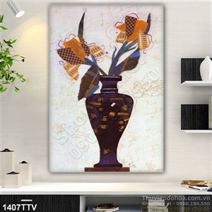 Tranh tĩnh vật hoa quả sơn dầu treo tường phòng khách