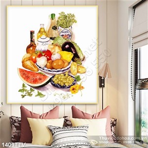Tranh tĩnh vật hoa quả sơn dầu hiện đại