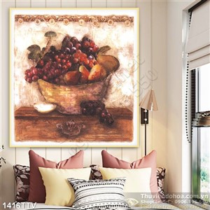 Tranh tĩnh vật hoa quả sơn dầu trang trí phòng bếp