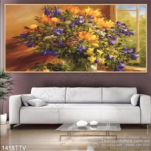 Tranh tĩnh vật hoa quả sơn dầu hiện đại