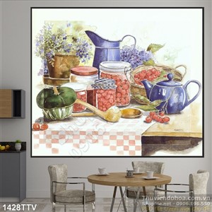 Tranh tĩnh vật hoa quả sơn dầu nghệ thuật