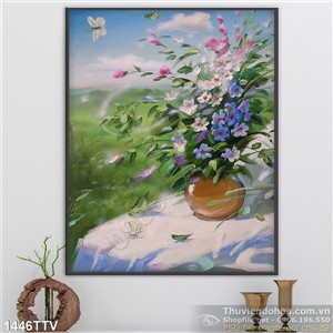 Tranh tĩnh vật hoa quả sơn dầu trang trí