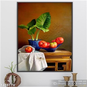 Tranh tĩnh vật hoa quả sơn dầu trang trí