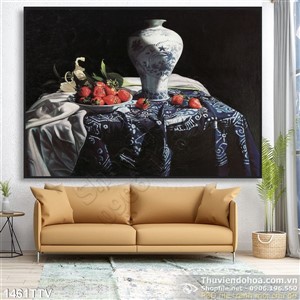 Tranh tĩnh vật hoa quả sơn dầu đẹp