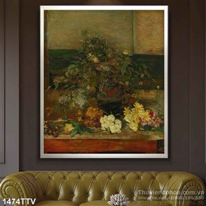 Tranh tĩnh vật hoa quả sơn dầu trang trí phòng khách