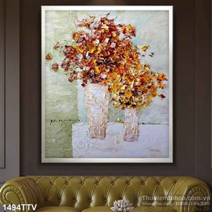 Tranh tĩnh vật hoa quả sơn dầu trang trí tường