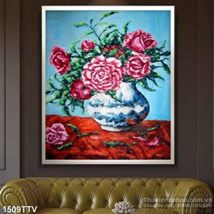 Tranh tĩnh vật hoa quả sơn dầu trang trí