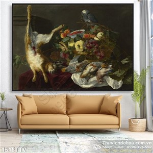 Tranh tĩnh vật hoa quả sơn dầu nghệ thuật trang trí