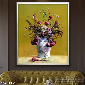 Tranh tĩnh vật hoa quả sơn dầu đẹp