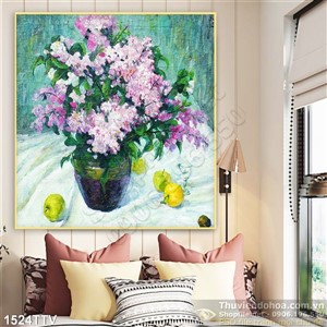 Tranh tĩnh vật hoa quả sơn dầu trang trí