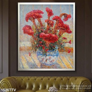 Tranh tĩnh vật hoa quả sơn dầu trang trí phòng ngủ