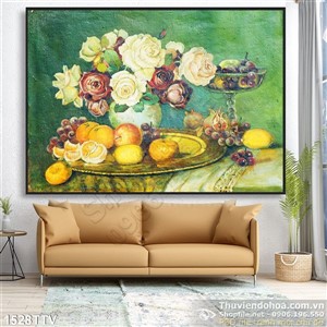 Tranh tĩnh vật hoa quả sơn dầu nghệ thuật