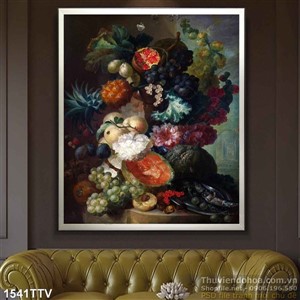 Tranh tĩnh vật hoa quả sơn dầu nghệ thuật