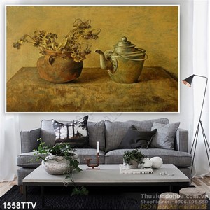 Tranh tĩnh vật hoa quả sơn dầu trang trí