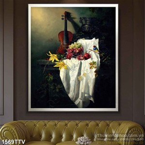 Tranh tĩnh vật hoa quả sơn dầu Châu Âu