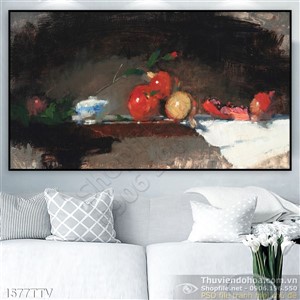 Tranh tĩnh vật hoa quả sơn dầu trang trí tường