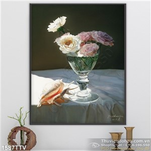 Tranh tĩnh vật hoa quả sơn dầu trang trí
