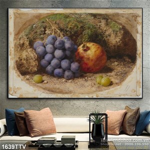 Tranh tĩnh vật hoa quả sơn dầu trang trí tường