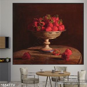 Tranh tĩnh vật hoa quả sơn dầu độc đáo