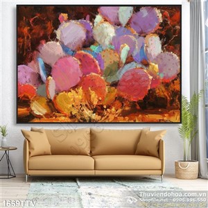 Tranh tĩnh vật hoa quả sơn dầu trang trí