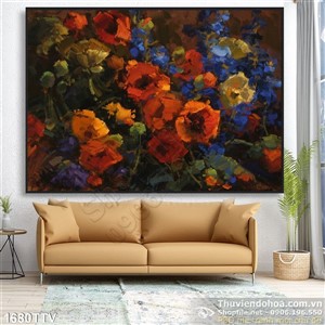 Tranh tĩnh vật hoa quả sơn dầu trang trí phòng khách