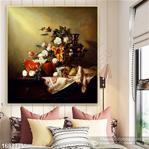 Tranh tĩnh vật hoa quả sơn dầu trang trí