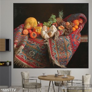 Tranh tĩnh vật hoa quả sơn dầu độc đáo