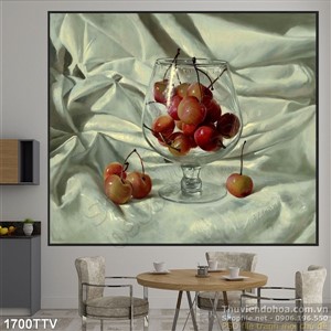 Tranh tĩnh vật hoa quả sơn dầu trang trí