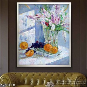 Tranh tĩnh vật hoa quả sơn dầu trang trí đẹp