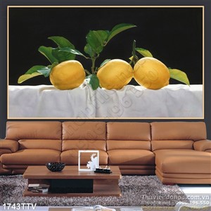Tranh tĩnh vật hoa quả sơn dầu trang trí