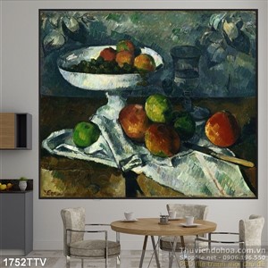 Tranh tĩnh vật hoa quả sơn dầu trang trí phòng ăn