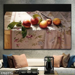 Tranh tĩnh vật hoa quả sơn dầu nghệ thuật đẹp