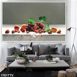 Tranh tĩnh vật hoa quả sơn dầu trang trí phòng
