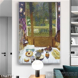 Tranh tĩnh vật hoa quả sơn dầu treo tường phòng ngủ