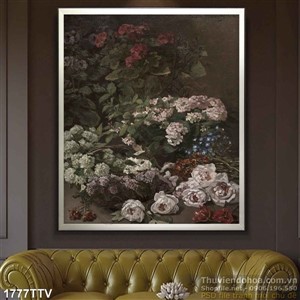 Tranh tĩnh vật hoa quả sơn dầu treo tường độc đáo