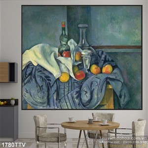 Tranh tĩnh vật hoa quả sơn dầu treo tường