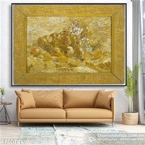 Tranh tĩnh vật hoa quả sơn dầu trang trí phòng