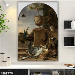 Tranh tĩnh vật hoa quả sơn dầu treo tường