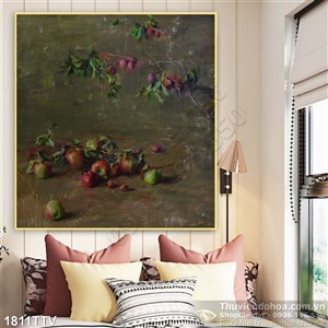 Tranh tĩnh vật hoa quả sơn dầu trang trí bếp