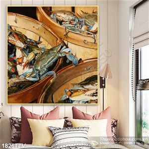 Tranh tĩnh vật hoa quả sơn dầu treo tường